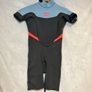 Billabong Womens 2/2‎ Synergy Rear Zip Short Sleeve Wet Suit Size 4 Water Sports